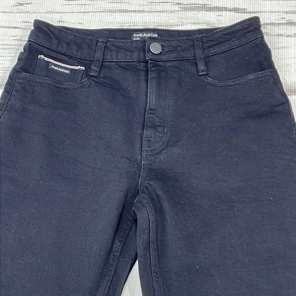 Frank and Oak Jeans Cyndi Straight Fit Black Denim Size 25 - Picture 5 of 11